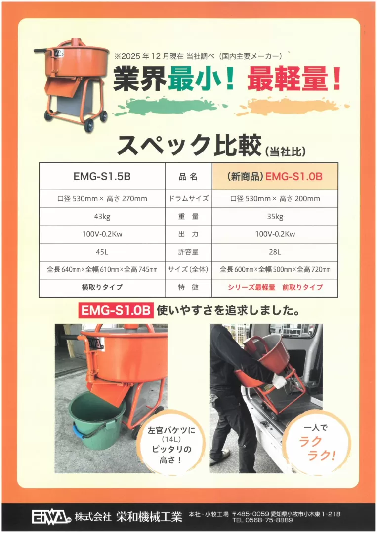 EMG-S1.0B 製品カタログ 裏面